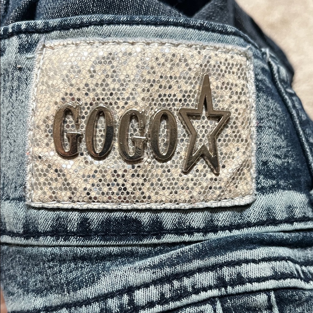 Gogo Star Skinny Jeans with Angel Wings/Rhinestones Size 15 - Picture 4 of 6